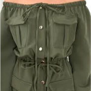 Speed Control NY Off-Shoulder Military Green Dress XL Gently worn once